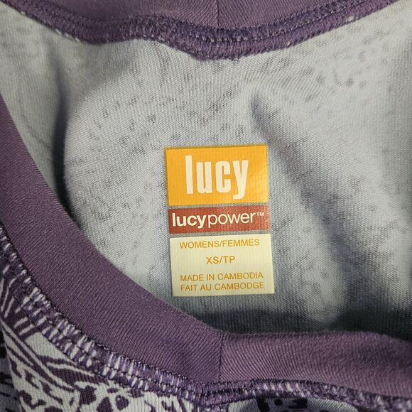 Lucy Power Activewear Purple Paisley Stretch Workout Tank Top Womens Size XS - Picture 3 of 6